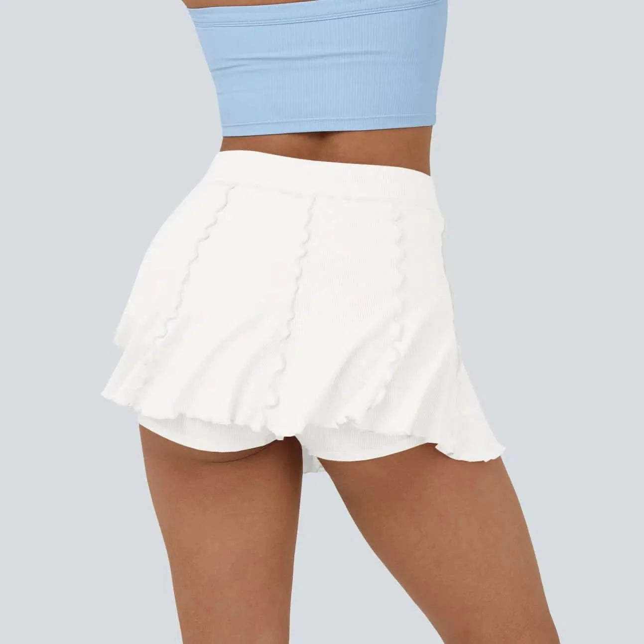 RIBBEDKNIT Feminine 2-in-1 Tennis Skirt