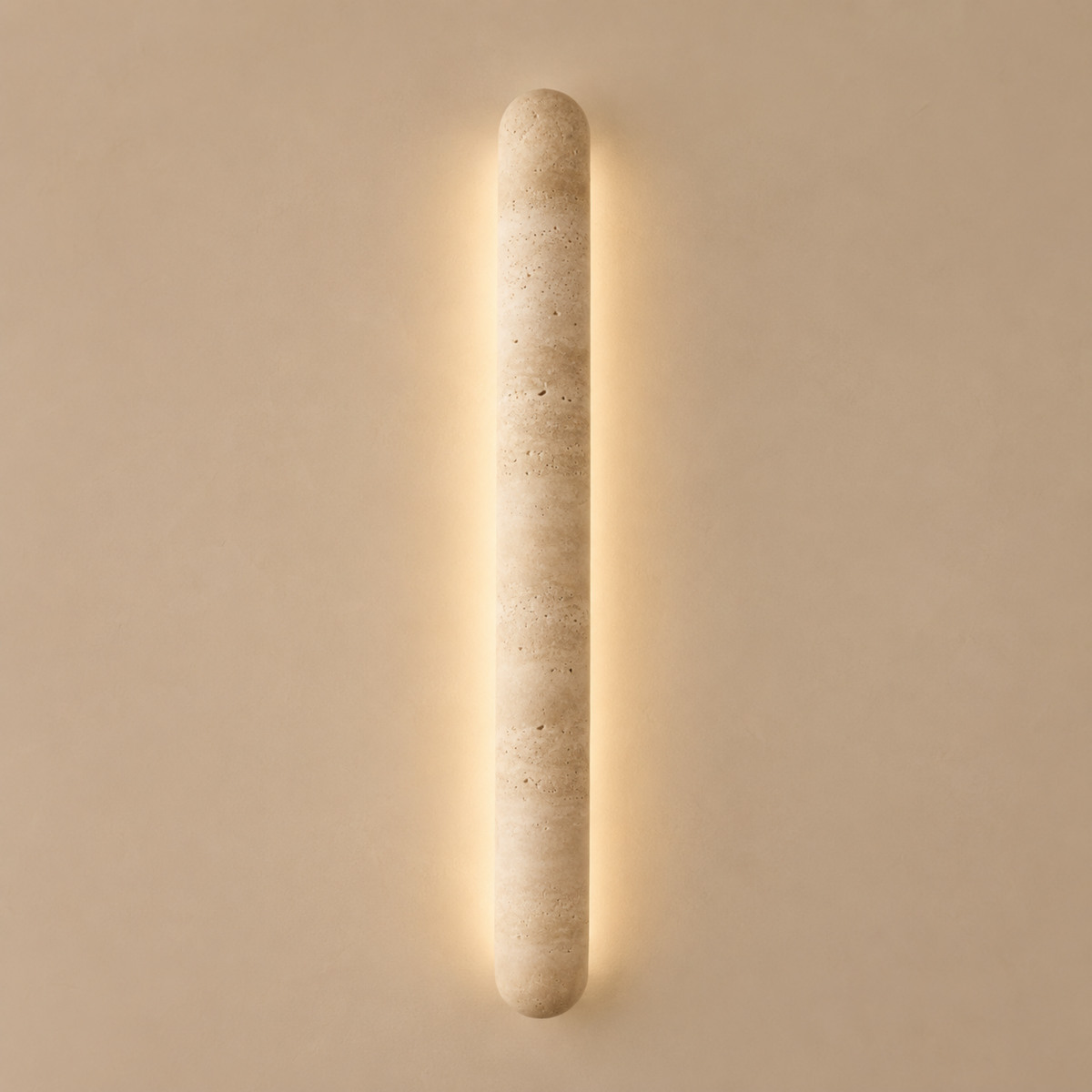Travertine Wall Light, Stone Wall Sconce for Living Room & Hallway