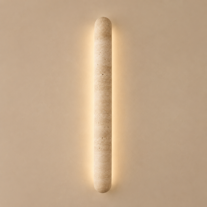 Travertine Wall Light, Stone Wall Sconce for Living Room & Hallway