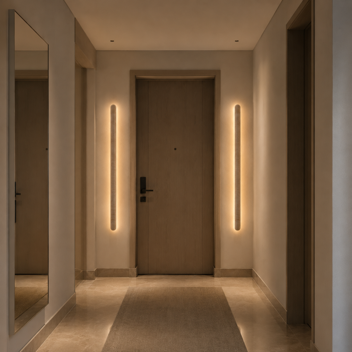 Travertine Wall Light, Stone Wall Sconce for Living Room & Hallway