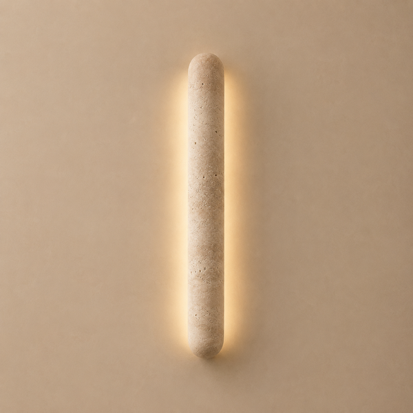 Travertine Wall Light, Stone Wall Sconce for Living Room & Hallway