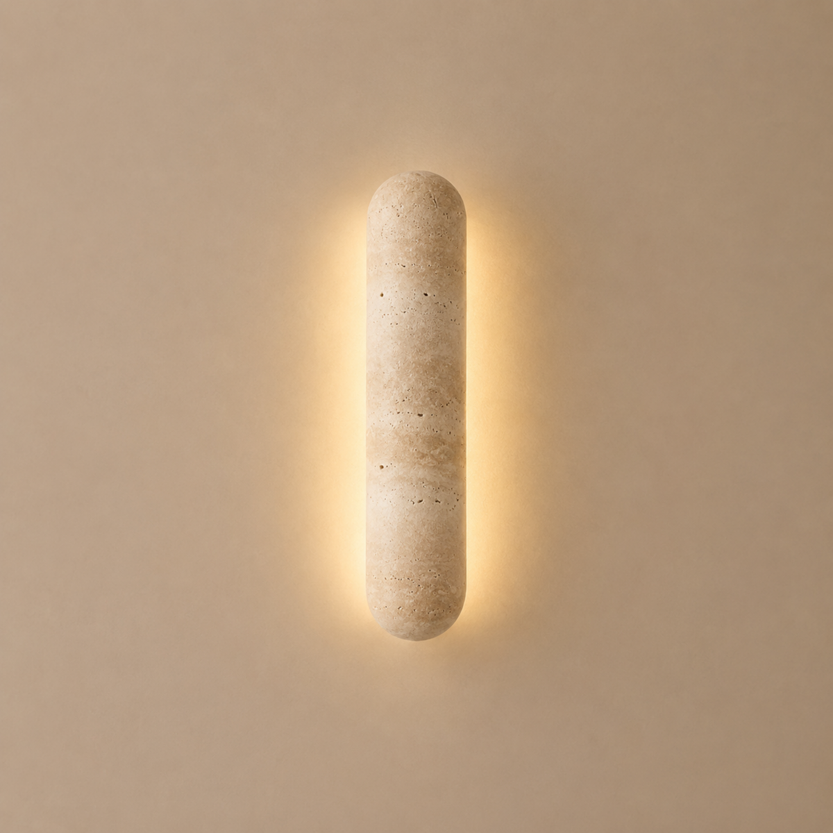 Travertine Wall Light, Stone Wall Sconce for Living Room & Hallway