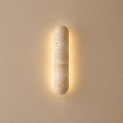 Travertine Wall Light, Stone Wall Sconce for Living Room & Hallway
