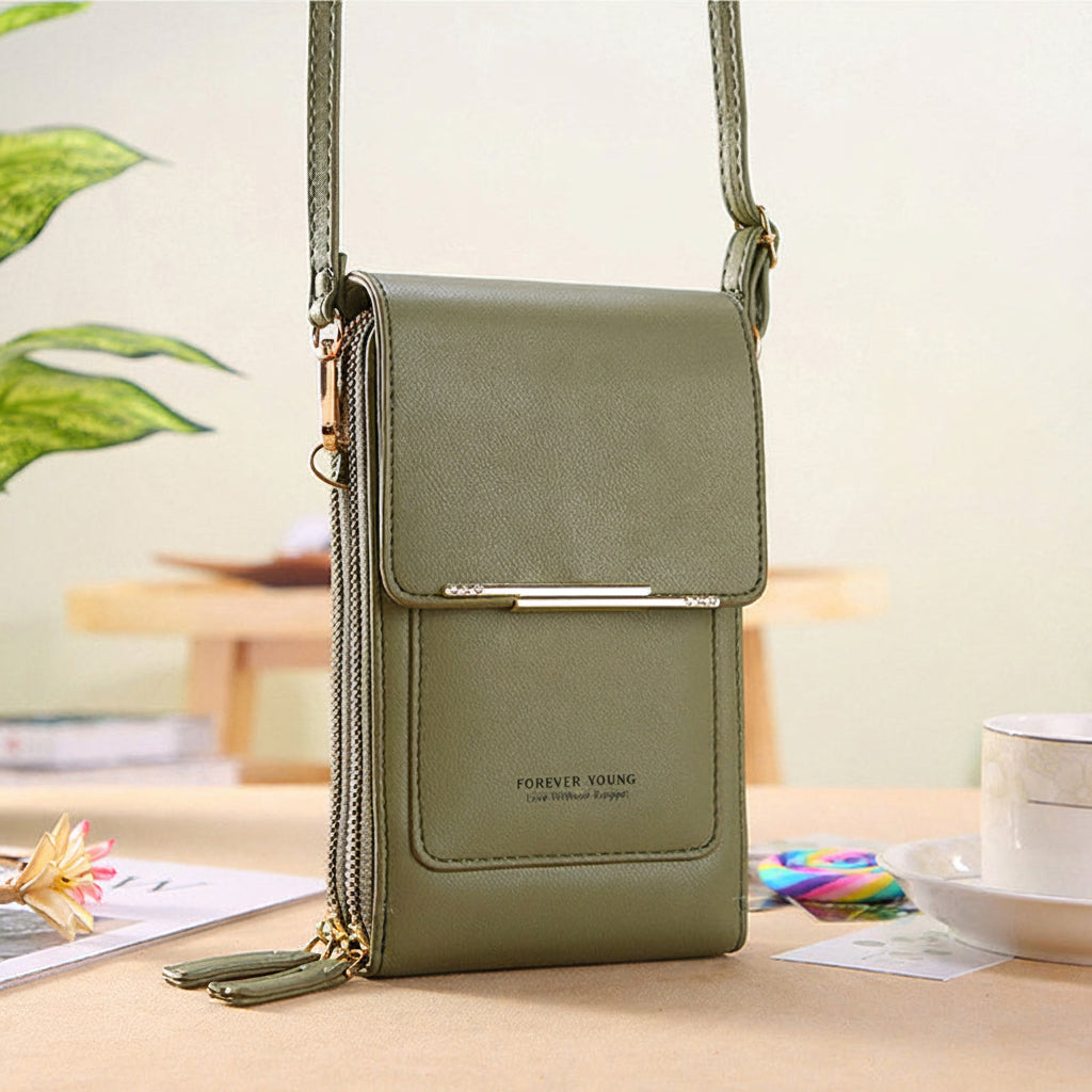 Anti-Theft Leather Bag with Touchscreen