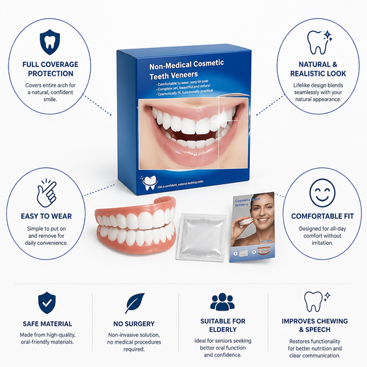 Full Coverage Denture Set, Cosmetic Upper & Lower Dentures for a Natural-Looking Smile