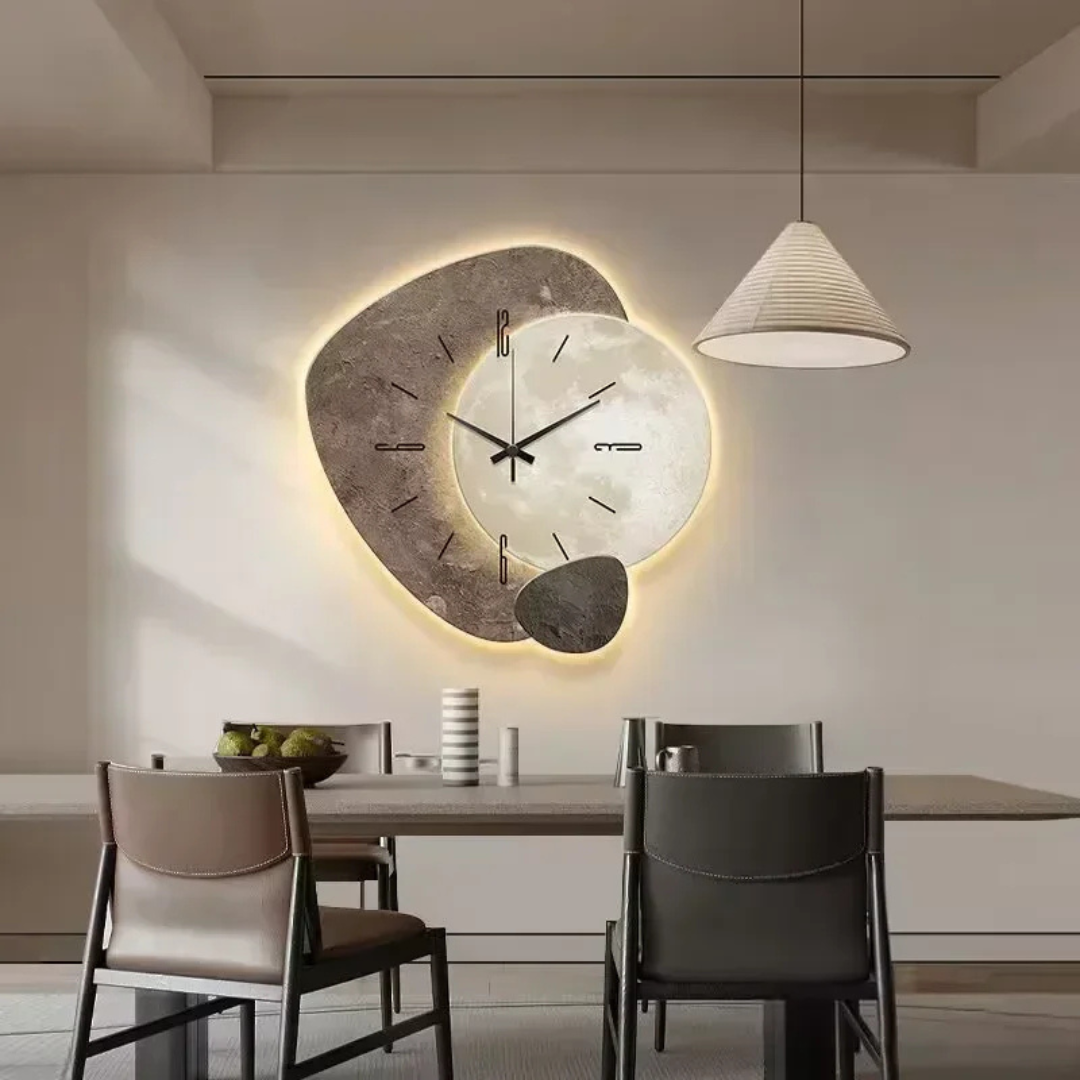 Backlit Wooden Wall Clock, Silent Movement