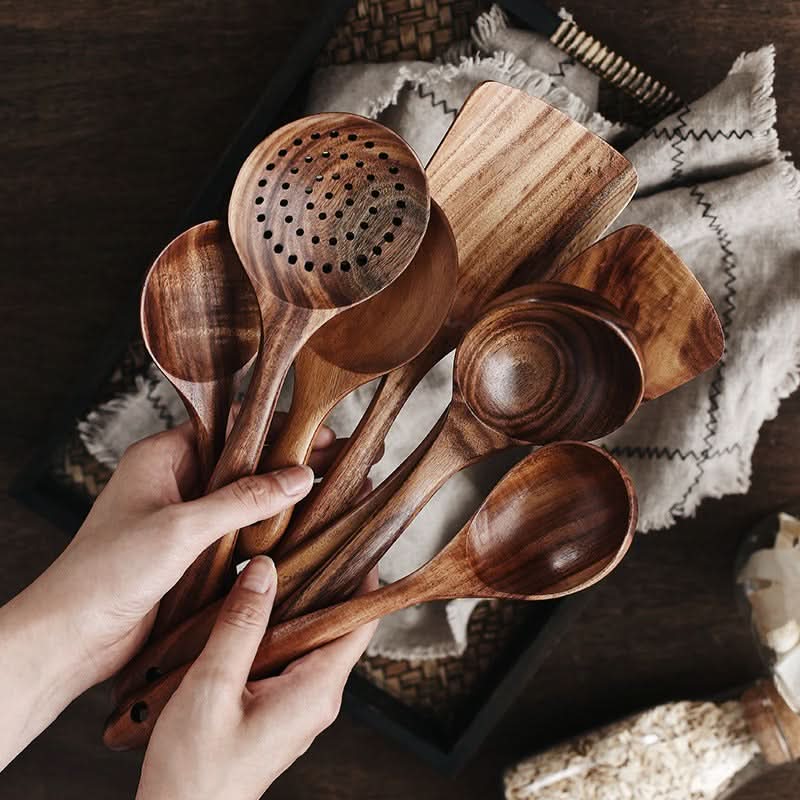TEAKCRAFT High-quality Teak Wood Kitchen Utensils lifestyle image 1