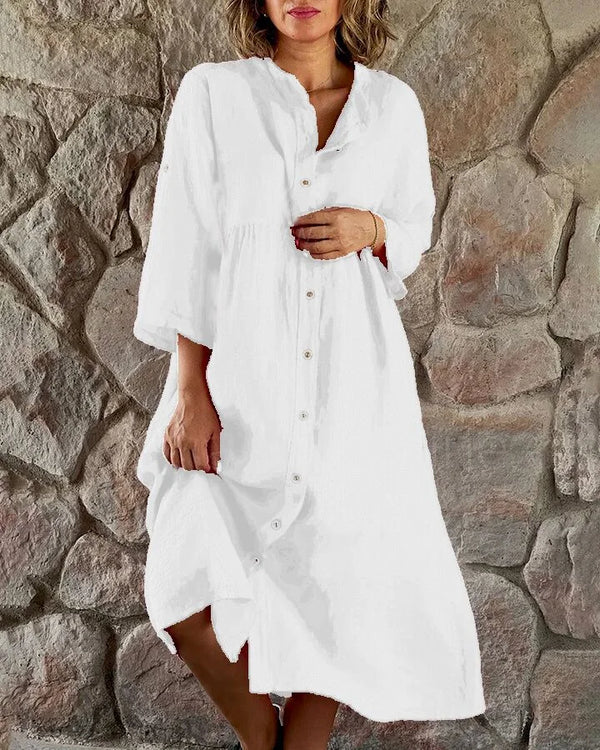 Linen Shirt Dress for Women, Lightweight Knee Length Summer Dress