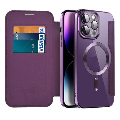 Magnetic Flip Phone Case with Card Slot, Shockproof