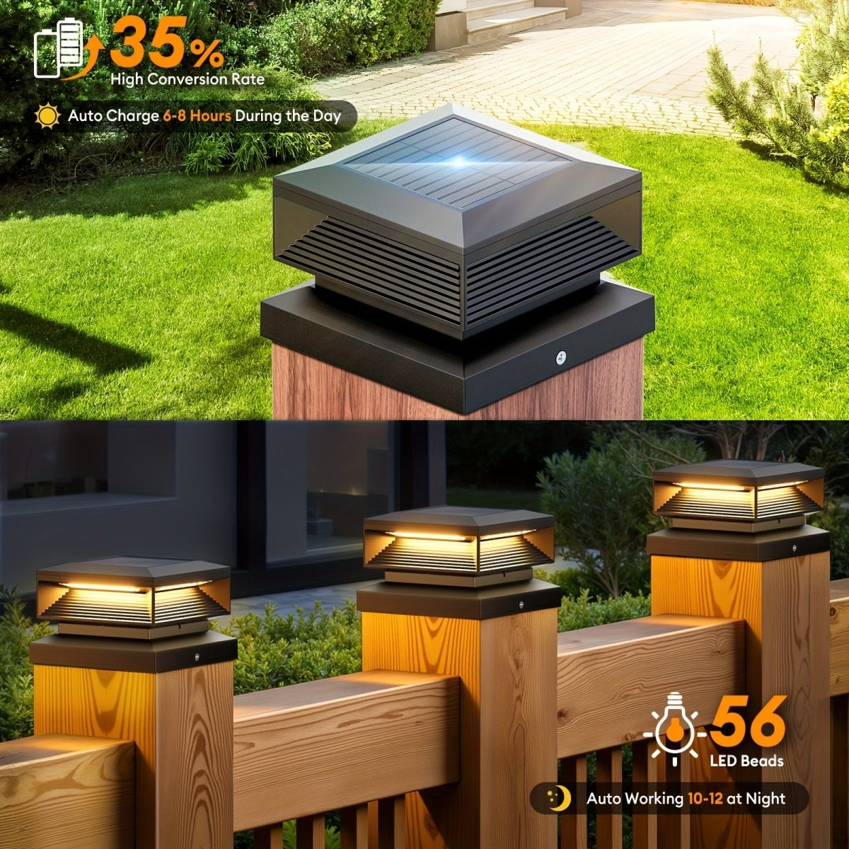 SHINEFLOW Decorative Solar Post Light
