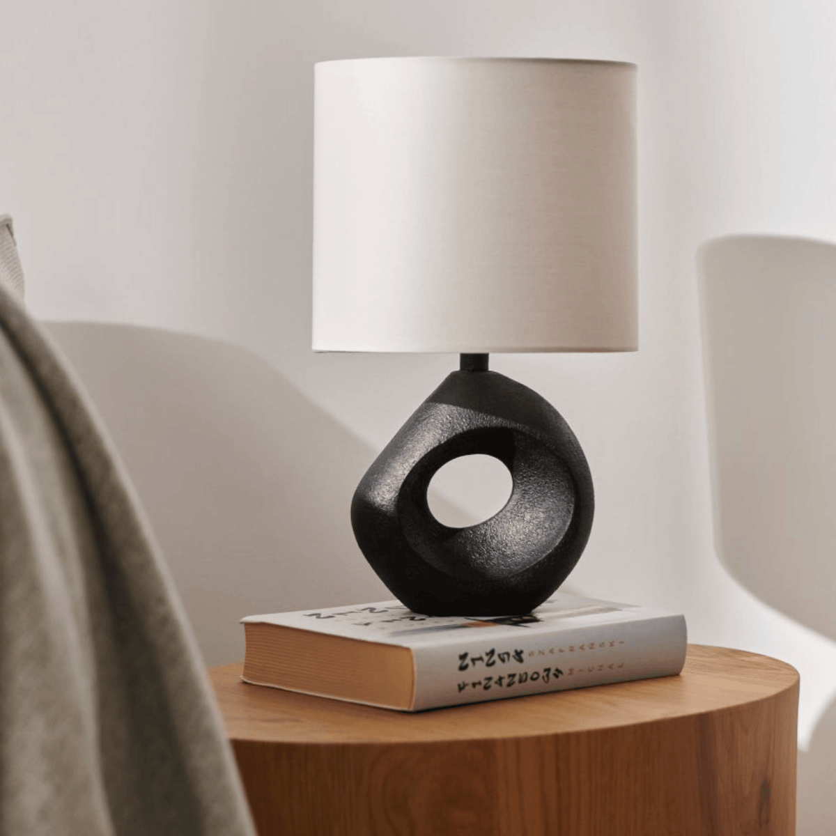Modern Table Lamp, Glass Glow Lamp for Bedroom & Living Room