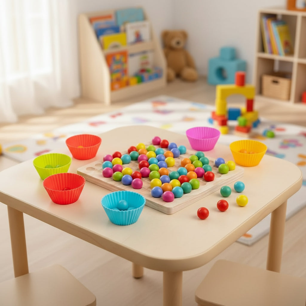 Colormatch Montessori Wooden Bead Sorting Game