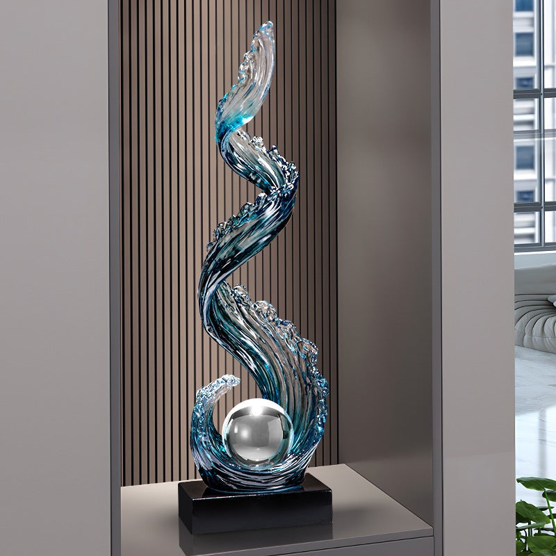Sculpture Floor Lamp, Modern Blue Floor Decor for Living Room & Entryway