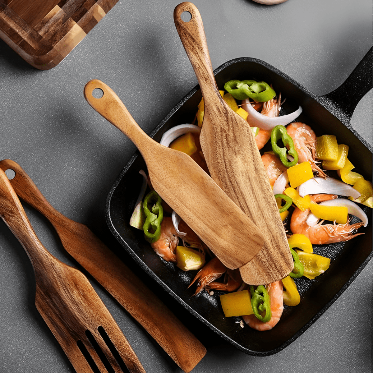 WOODEASE Sustainable Teak Wood Kitchen Utensil lifestyle image 3