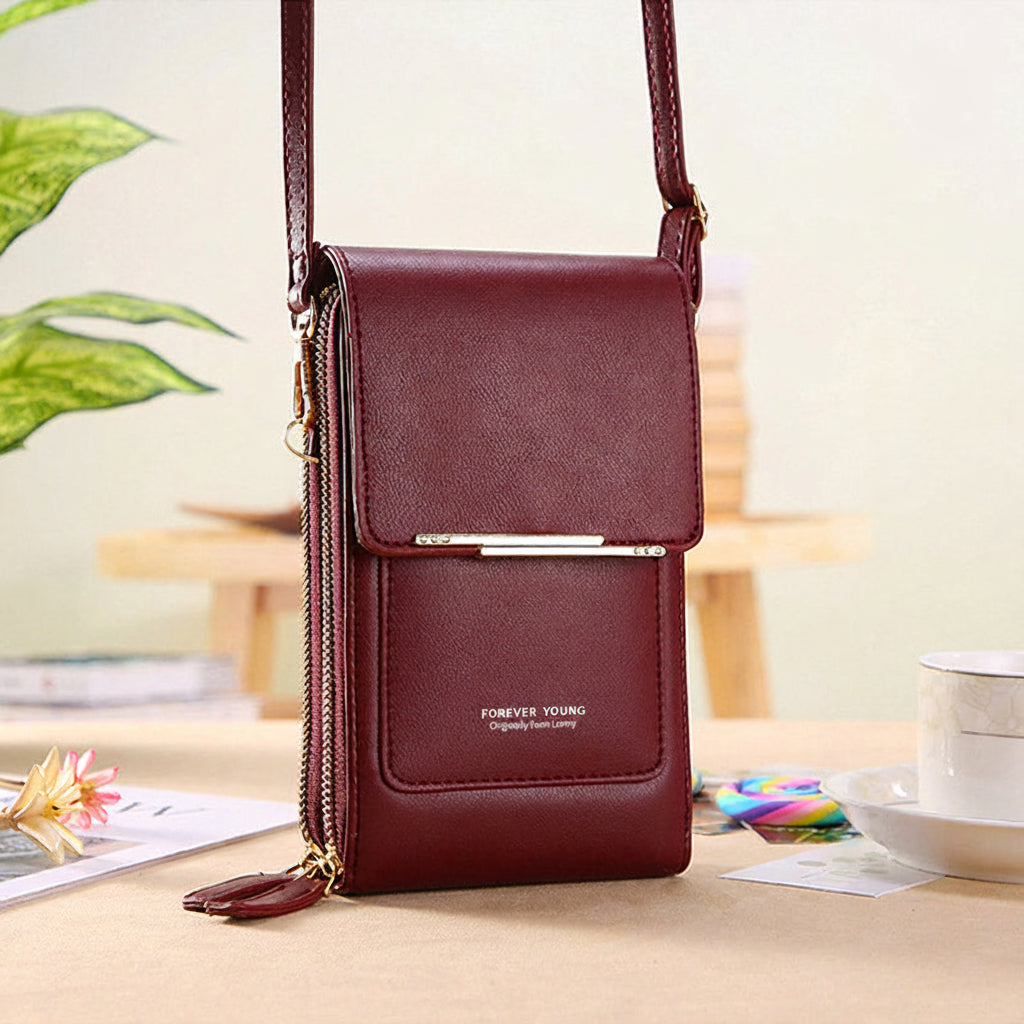 Anti-Theft Leather Bag with Touchscreen