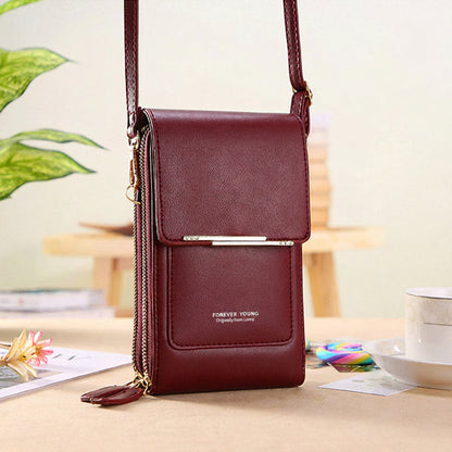 Anti-Theft Leather Bag with Touchscreen