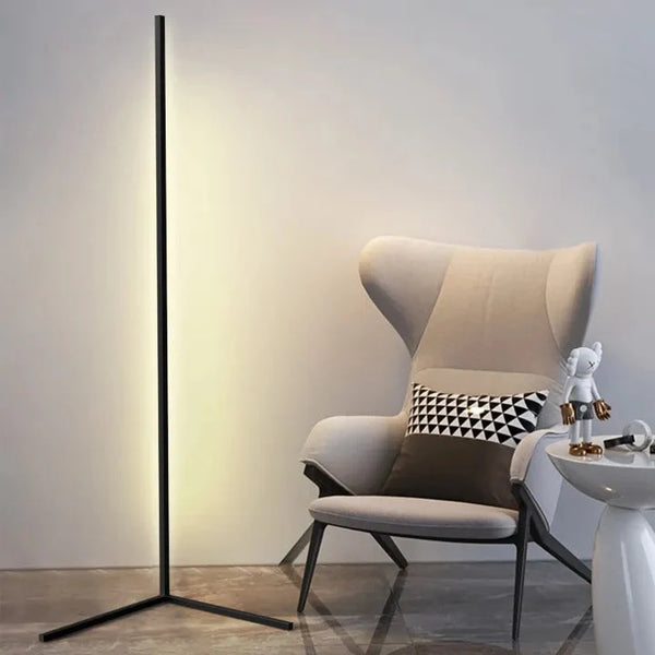 LED Corner Floor Lamp, Dimmable Modern Standing Lamp with Remote and 3 Color Temperatures