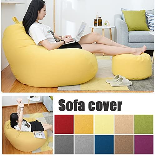 Bean Bag Chair Cover, Unfilled Soft Polyester Cover for Adults & Teens, Removable & Washable