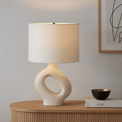 Modern Table Lamp, Glass Glow Lamp for Bedroom & Living Room
