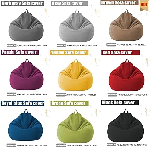 Bean Bag Chair Cover, Unfilled Soft Polyester Cover for Adults & Teens, Removable & Washable