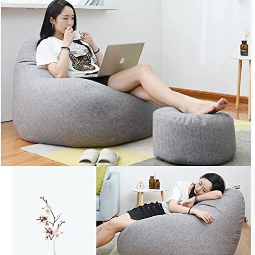 Linen Bean Bag Chair Cover, Ergonomic