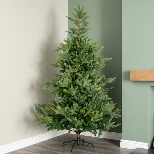 Artificial Christmas Tree 7ft, Real Look Green Fir Tree with 2326 Tips