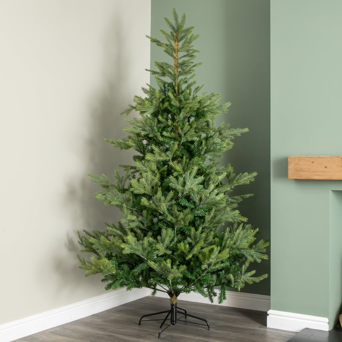 Artificial Christmas Tree 7ft, Real Look Green Fir Tree with 2326 Tips