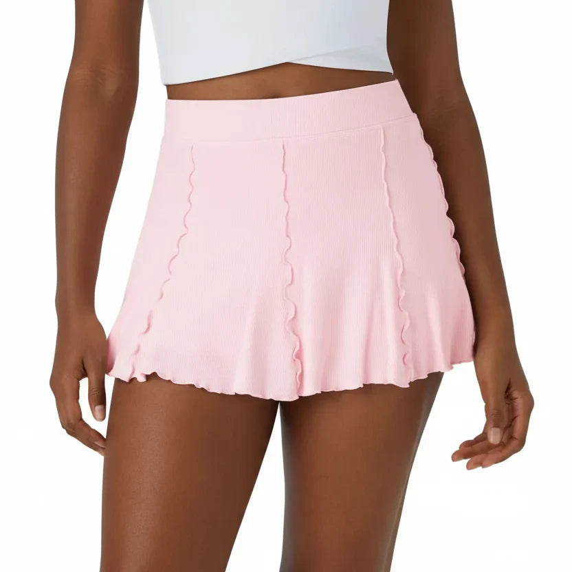 RIBBEDKNIT Feminine 2-in-1 Tennis Skirt lifestyle image 2