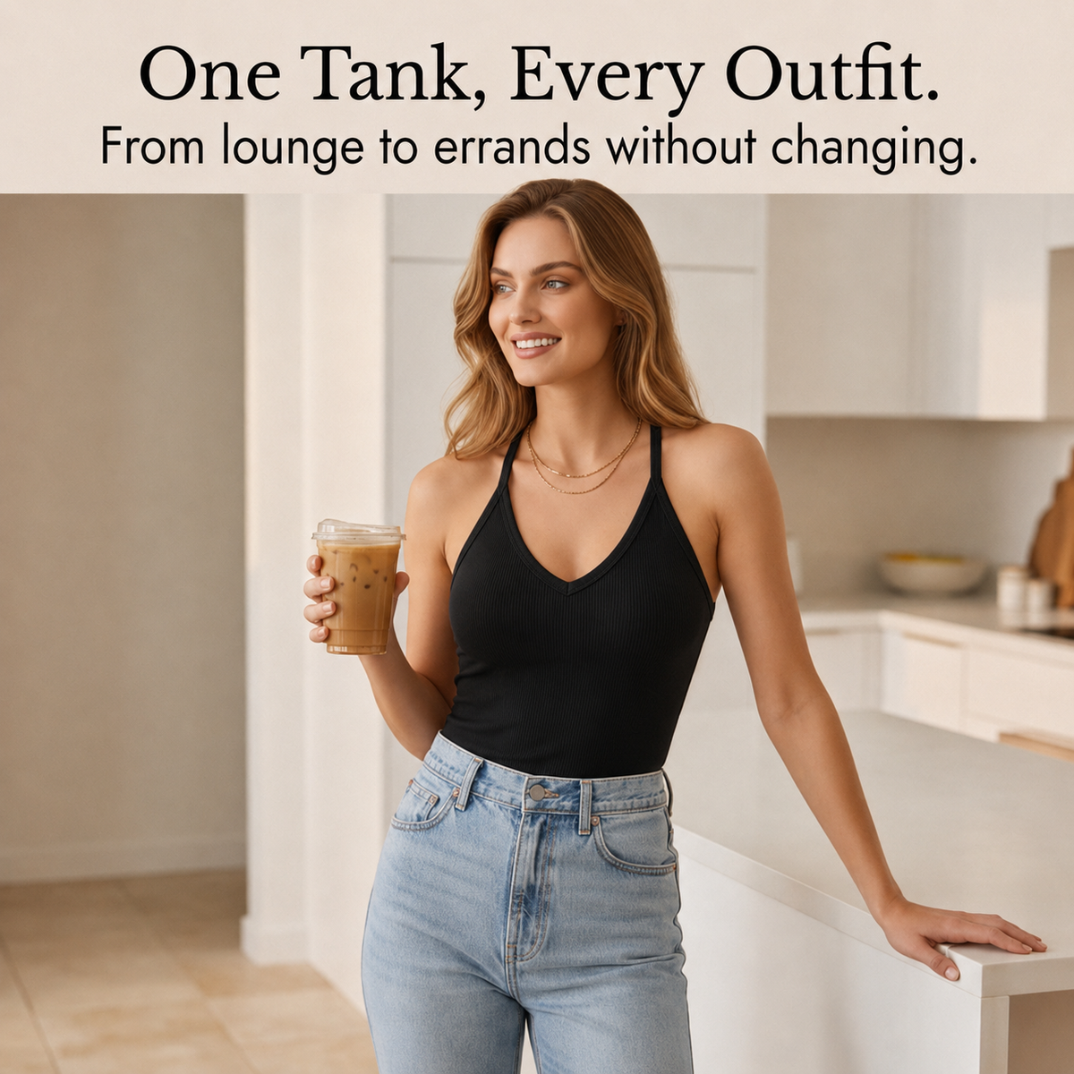 Women's Ribbed V-Neck Tank