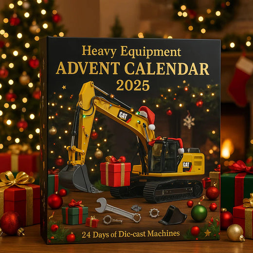 Construction Vehicle Advent Calendar, 24 Diecast Mini Heavy Machinery Toys for Kids & Collectors