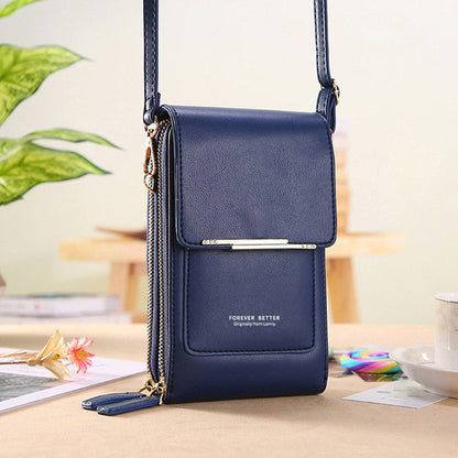 Anti-Theft Leather Bag with Touchscreen