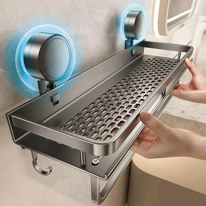 Suction Cup Shower Shelf, Drill-Free Setup, Drip Guard, SnapShelv