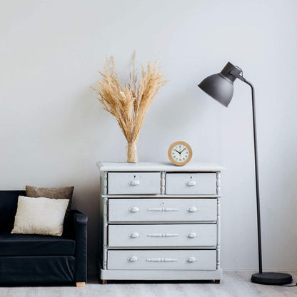 Silent Wooden Alarm Clock with LED Night Light, Beechwood