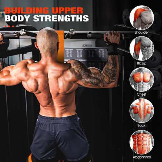 Pull Up Assist Band, Double Foot Resistance Band with Steel Hooks for Pull-Ups