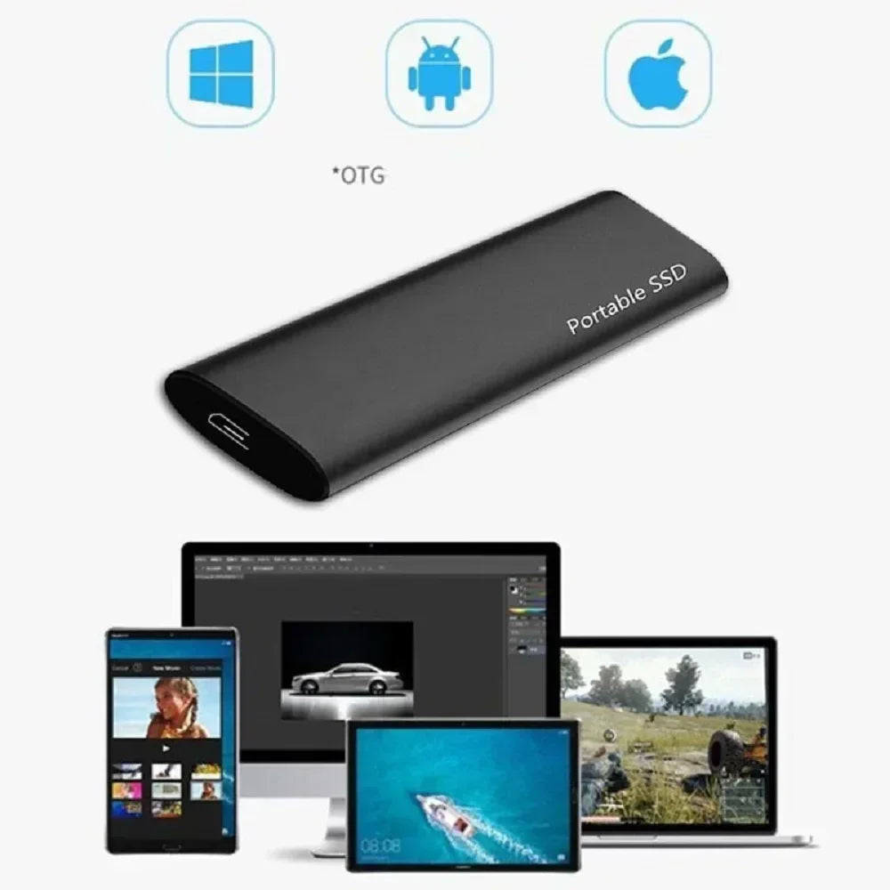 Portable External SSD, High-Speed, Black