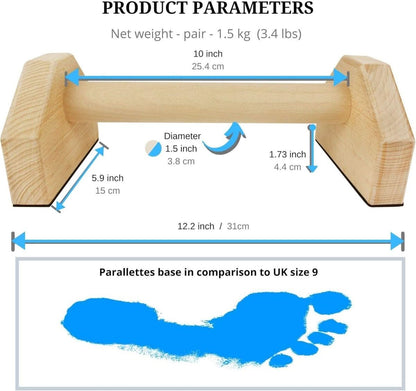 Calisthenics Power Bars Wooden Push-up