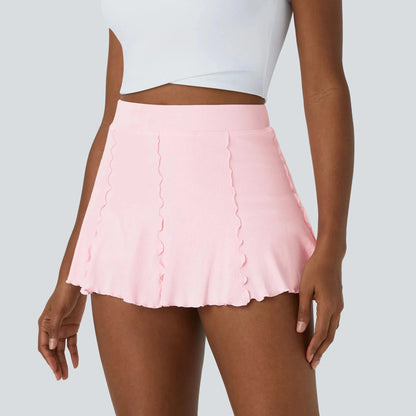 RIBBEDKNIT Feminine 2-in-1 Tennis Skirt