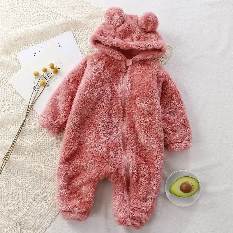 CozyCub Flannel Romper Fluffy Winter