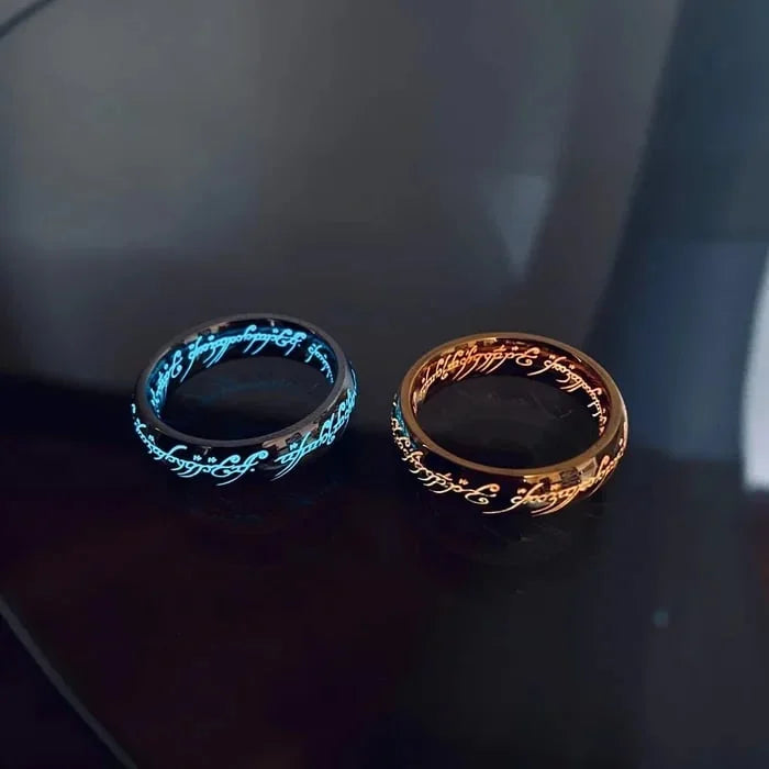 Glow-in-the-Dark Ring with Elvish Script