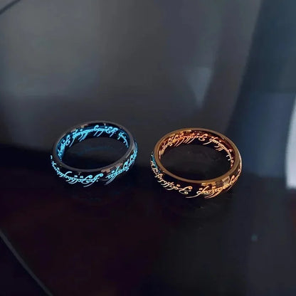 Glow-in-the-Dark Ring with Elvish Script