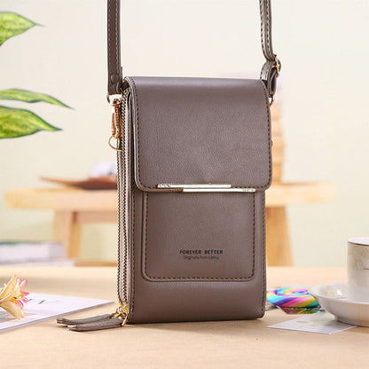 Anti-Theft Leather Bag with Touchscreen