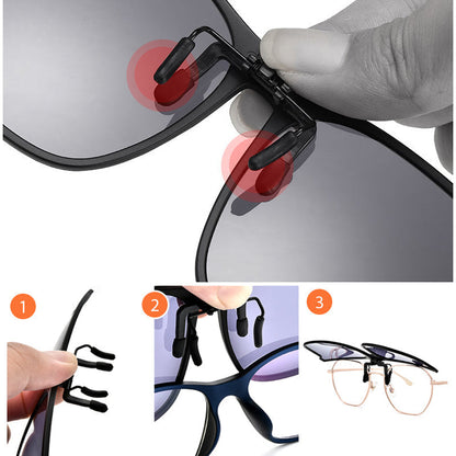 Polarized Flip-Up Sunglasses Clip, UV400, for Glasses