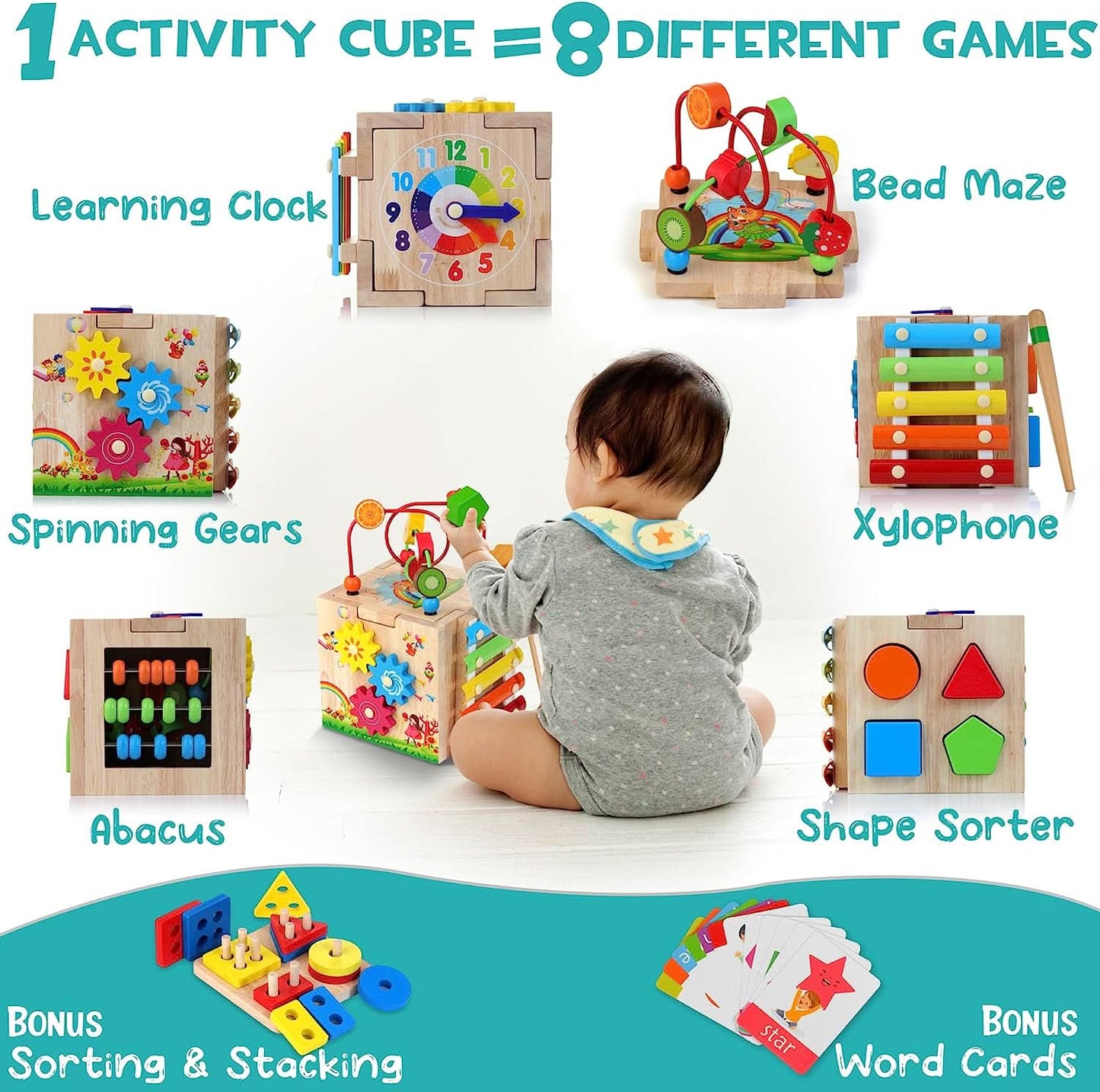 EduCube 8-in-1 Interactive Montessori Cube