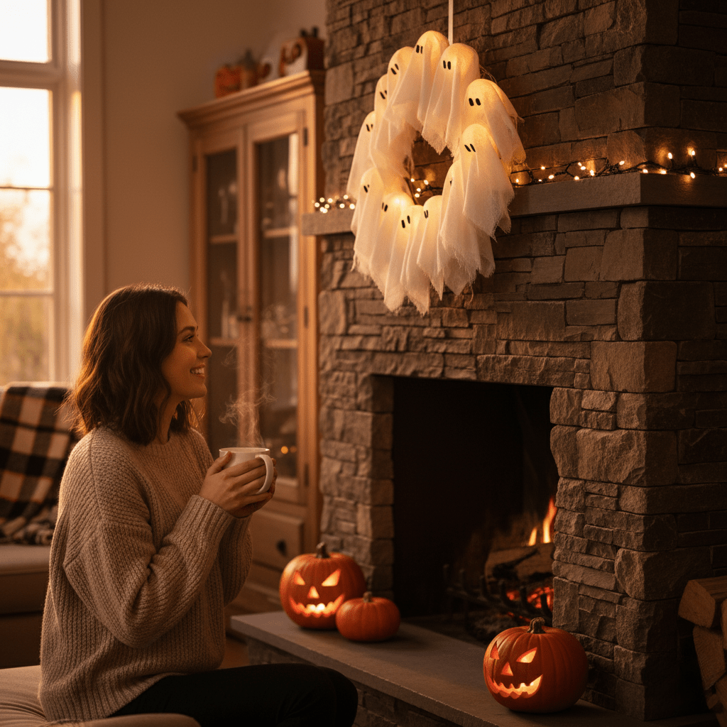 FrightLights LED Wreath Spooky Halloween Magic