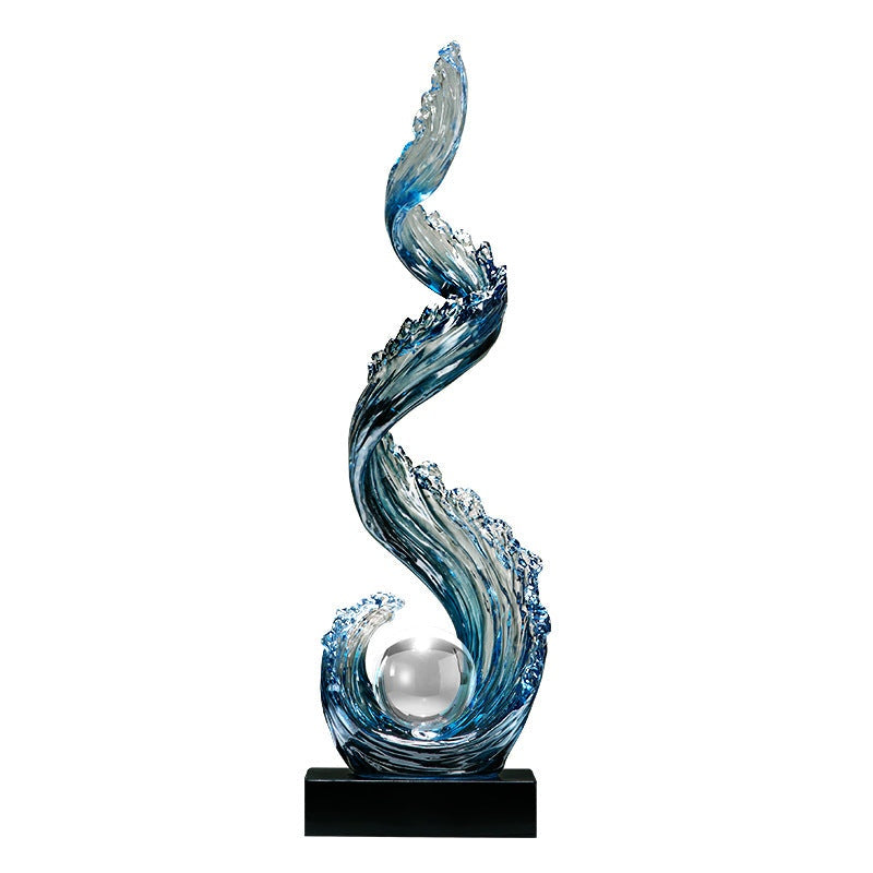 Sculpture Floor Lamp, Modern Blue Floor Decor for Living Room & Entryway