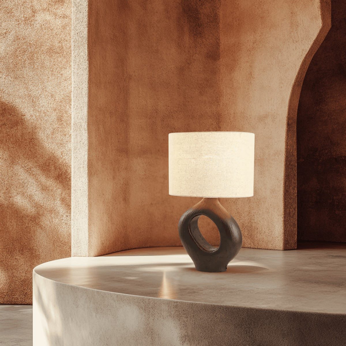 Modern Table Lamp, Glass Glow Lamp for Bedroom & Living Room