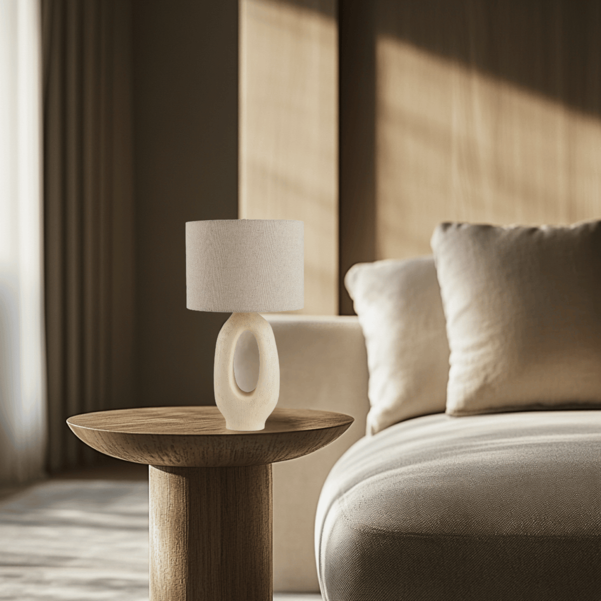 Modern Table Lamp, Glass Glow Lamp for Bedroom & Living Room