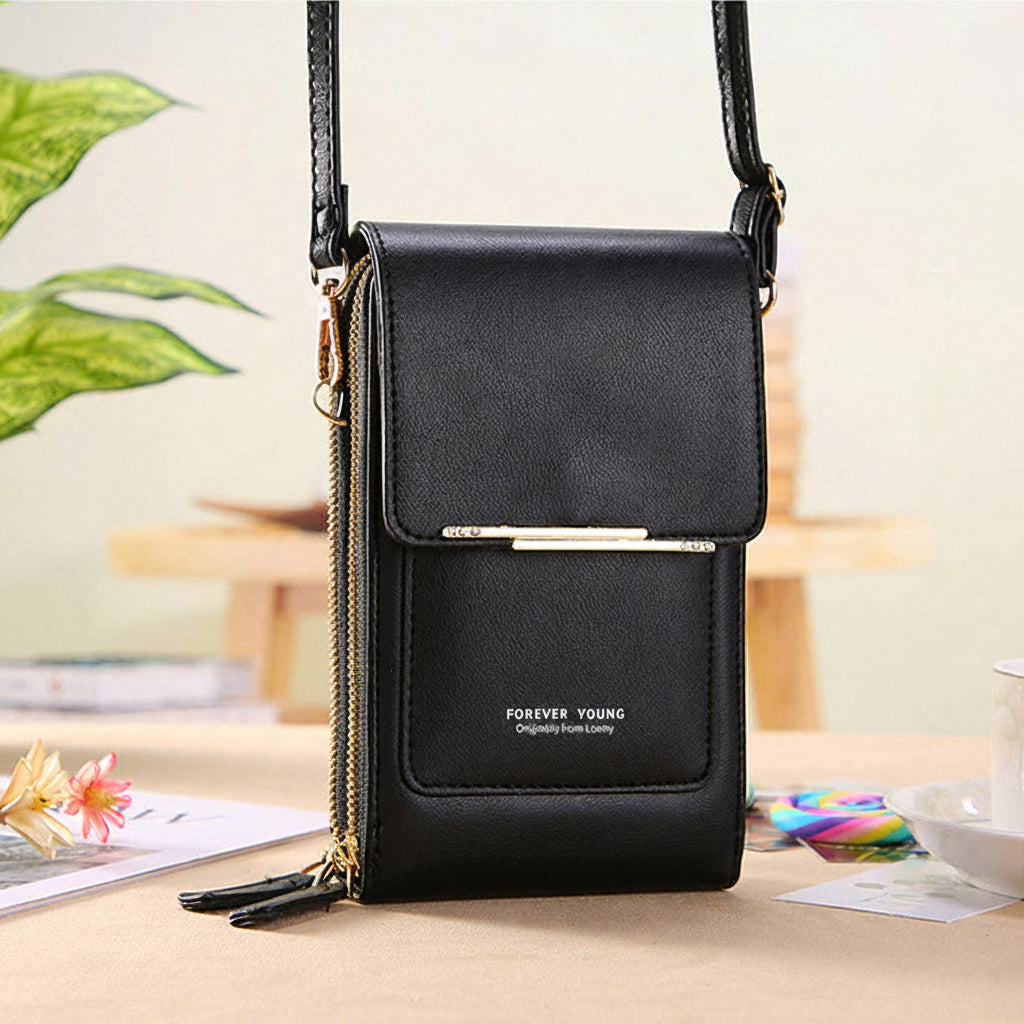 Anti-Theft Leather Bag with Touchscreen