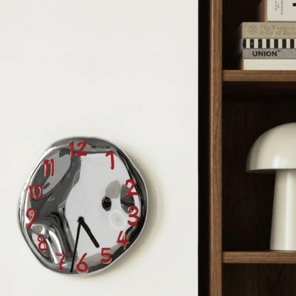 Ceramic Wall Clock, Chrome Modern Wall Clock for Living Room & Kitchen