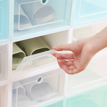 Stackable Shoe Box Transparent Storage Solution